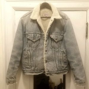 1970's vintage Levi's denim shearling jacket